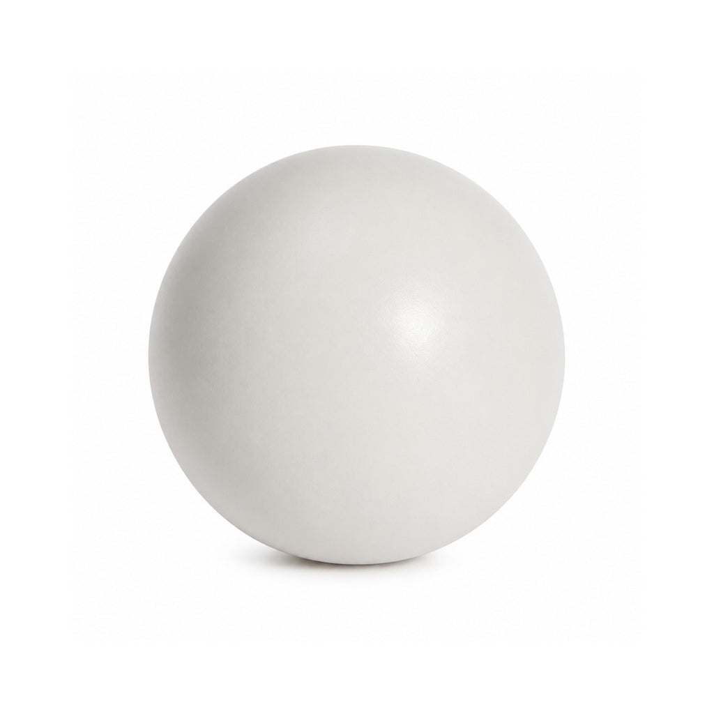 Displaying the front side of a light-grey 9.8" Pilates ball, on a white background.