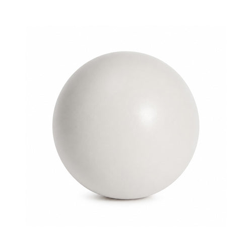 Displaying the front side of a light-grey 9.8" Pilates ball, on a white background.