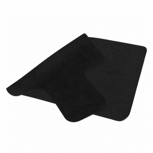 An ultra-slim Pilates reformer mat folded up on a white background.